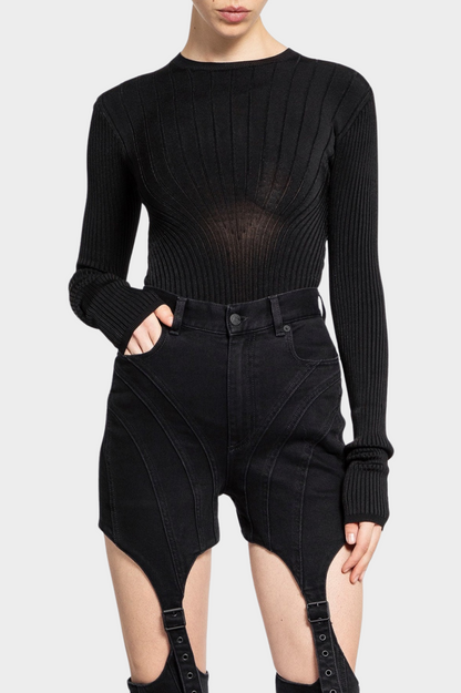 Linnea Cutout Buckled Jeans - Black