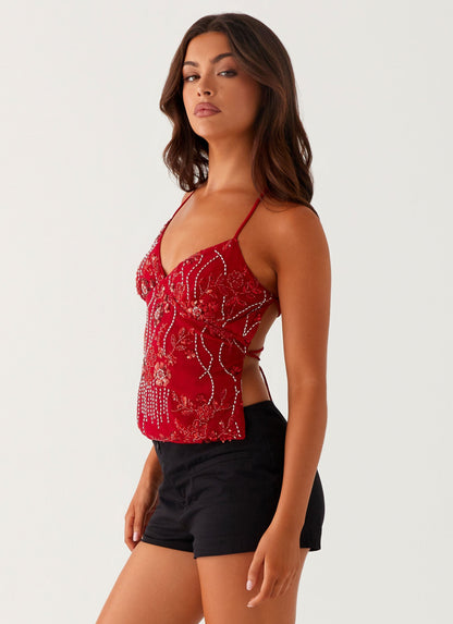 Liora | Lustrous Sequin Backless Top