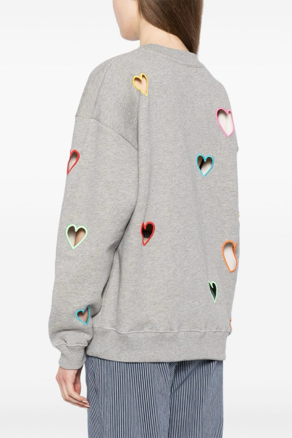 Liora Heart Embroidered Cutout Sweatshirt