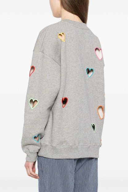Liora Heart Embroidered Cutout Sweatshirt