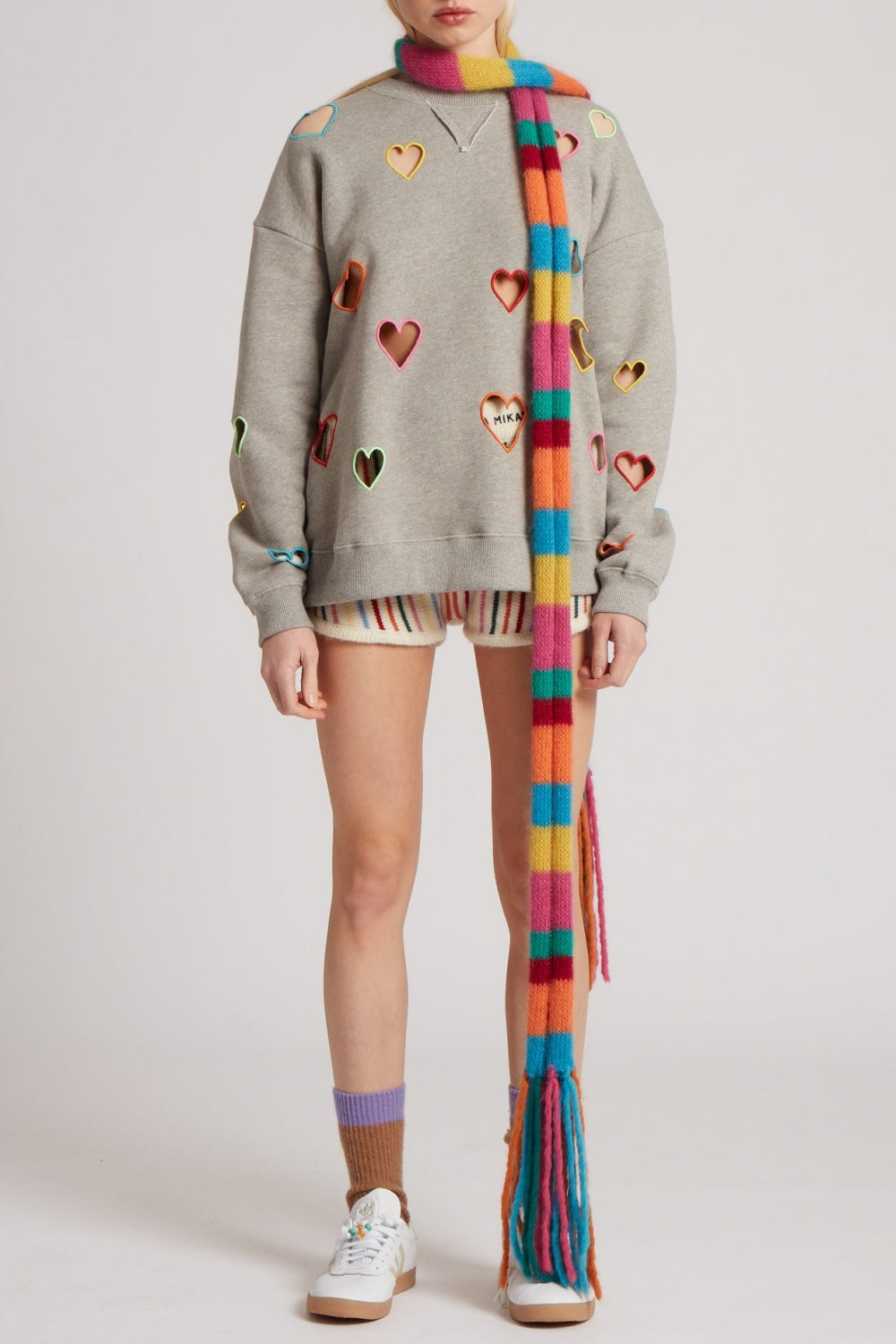 Liora Heart Embroidered Cutout Sweatshirt