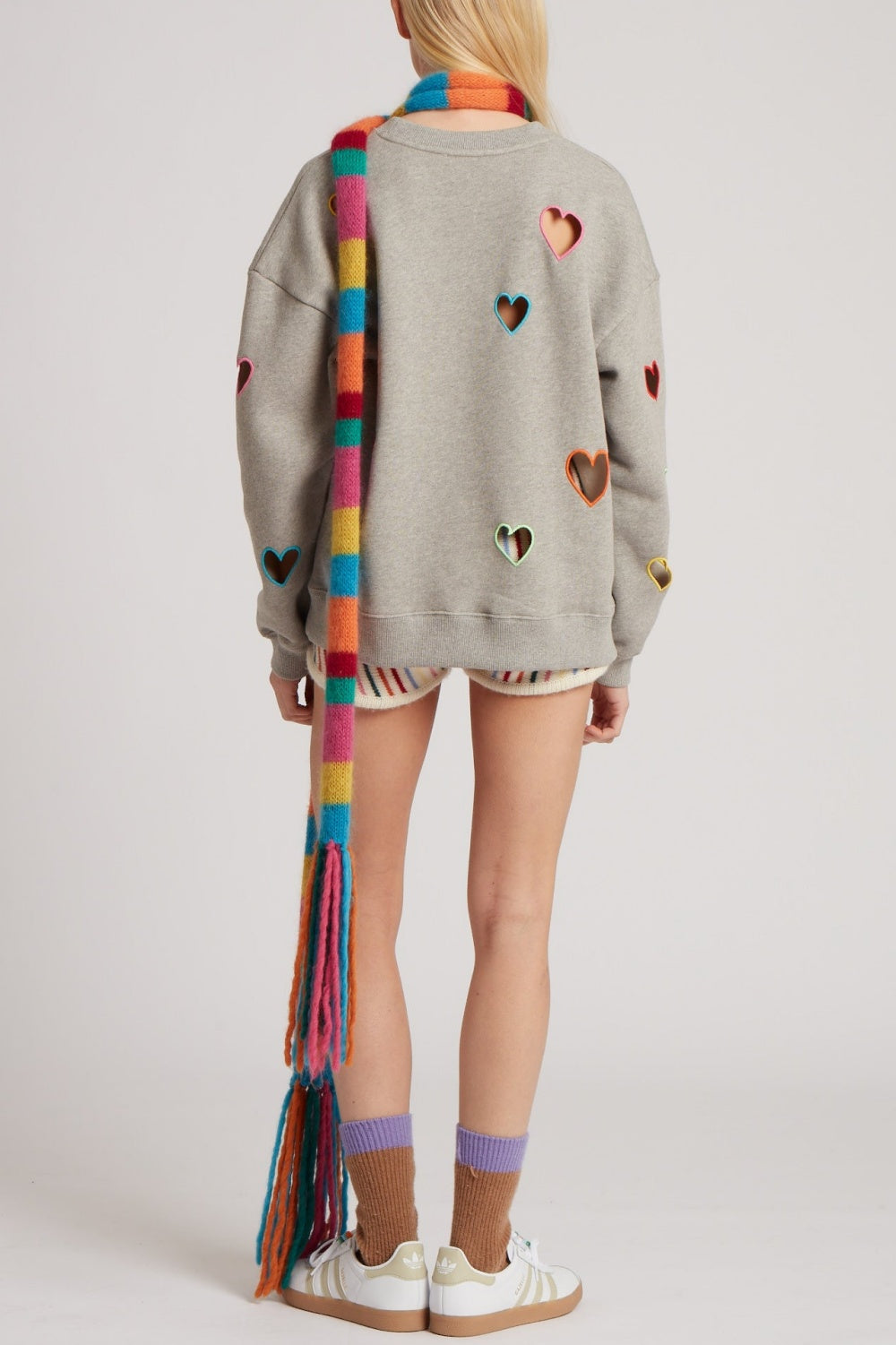 Liora Heart Embroidered Cutout Sweatshirt