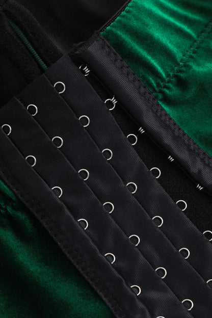 Lizzy Green Velvet Bustier Top