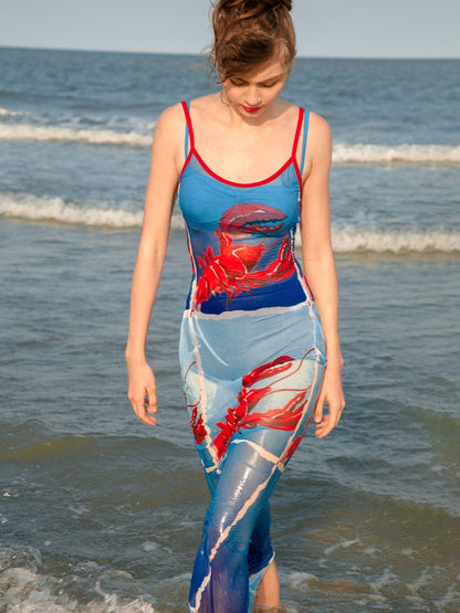 Lobster Print Retro Dress Fun & Unique Beach Getaway Outfit