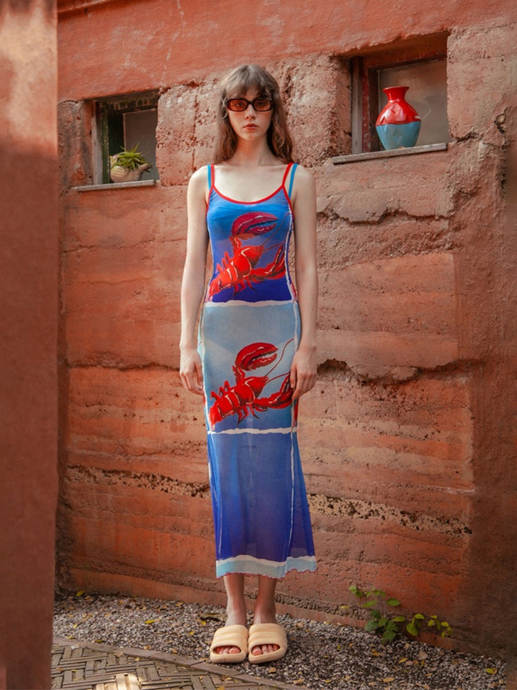 Lobster Print Retro Dress Fun & Unique Beach Getaway Outfit