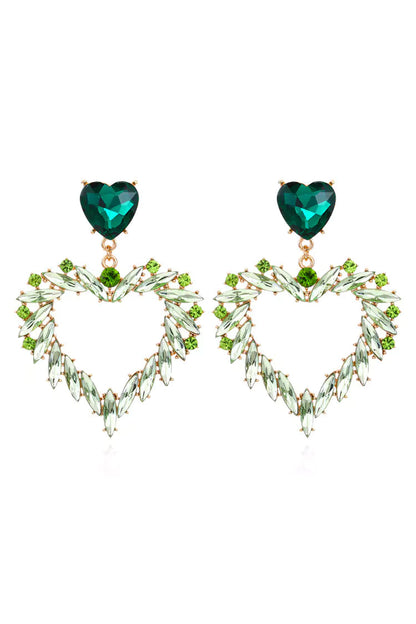 Logan Green Heart Earrings