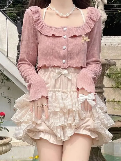 Elastic Waist Lace Skirt