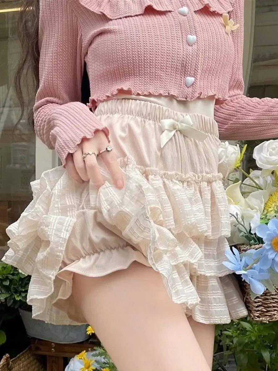 Elastic Waist Lace Skirt