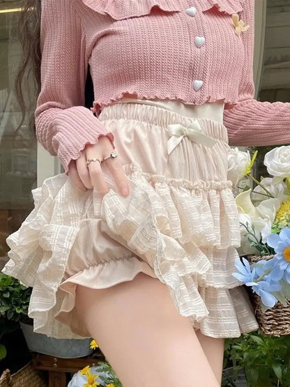 Elastic Waist Lace Skirt