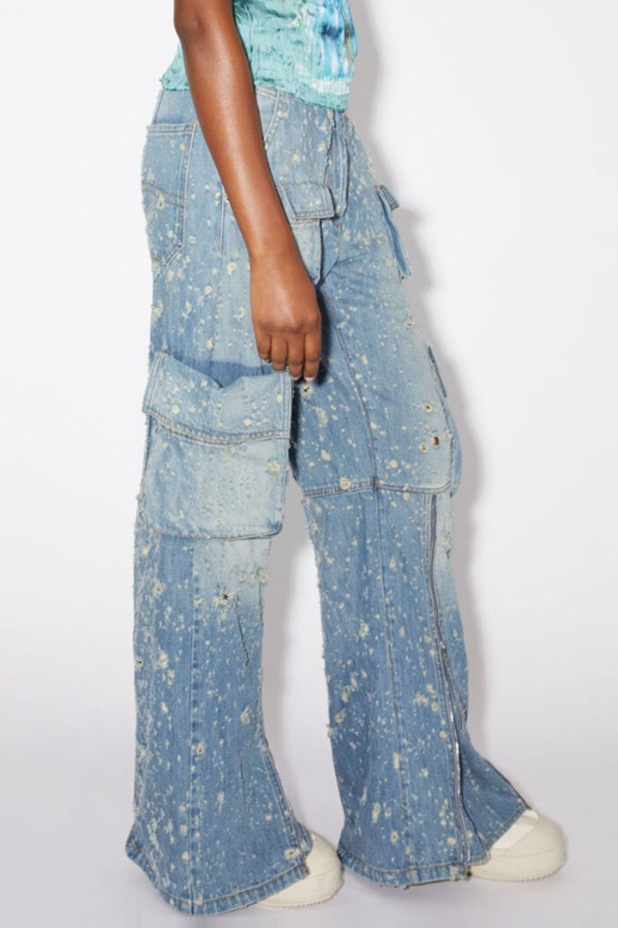 Loretta Distressed Cargo Jeans