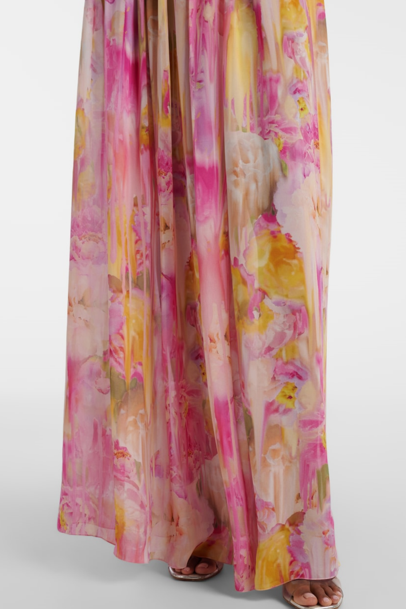 Ludema Floral Off Shoulder Ruched Maxi Dress