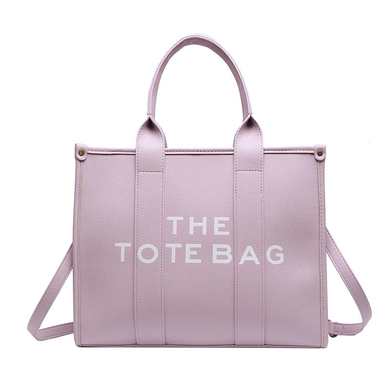 Letter Soft PU Leather Tote Shoulder Handbag
