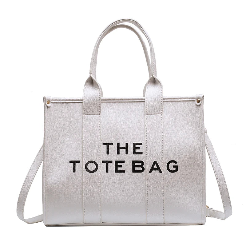 Letter Soft PU Leather Tote Shoulder Handbag