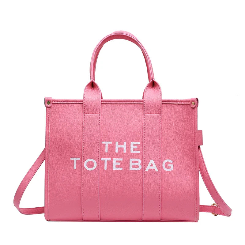 Letter Soft PU Leather Tote Shoulder Handbag