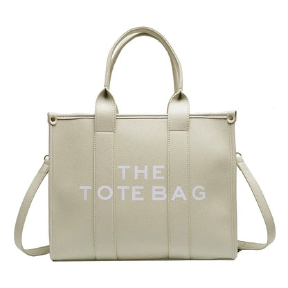 Letter Soft PU Leather Tote Shoulder Handbag