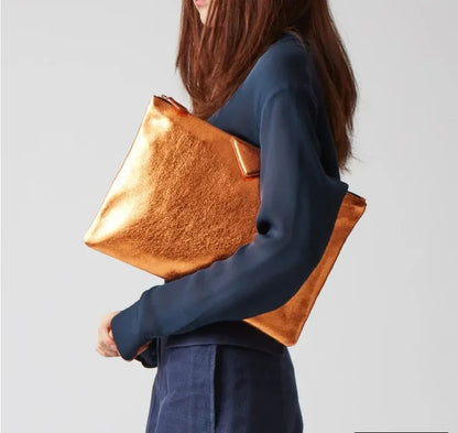 Luxury Designer PU Leather Day Clutch Wristlet