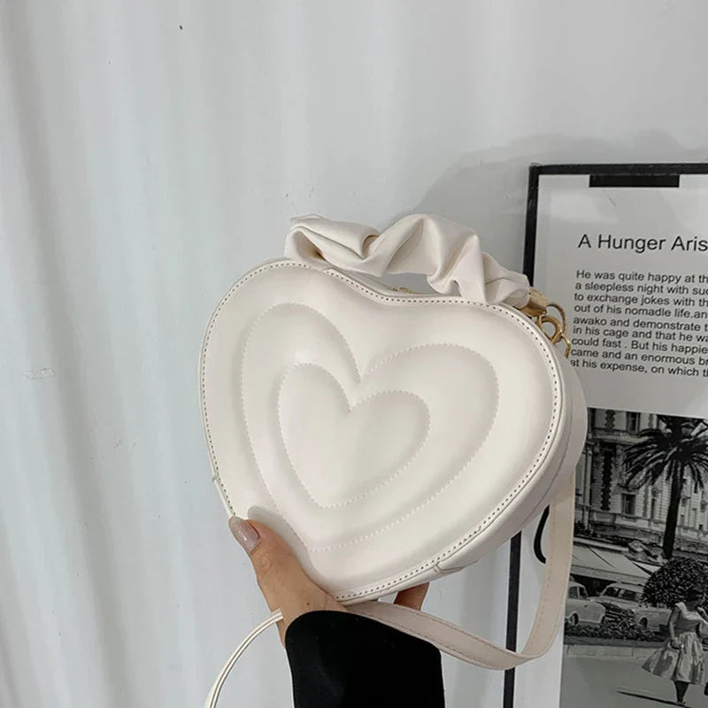 Luxury Quilted PU Leather Heart Crossbody