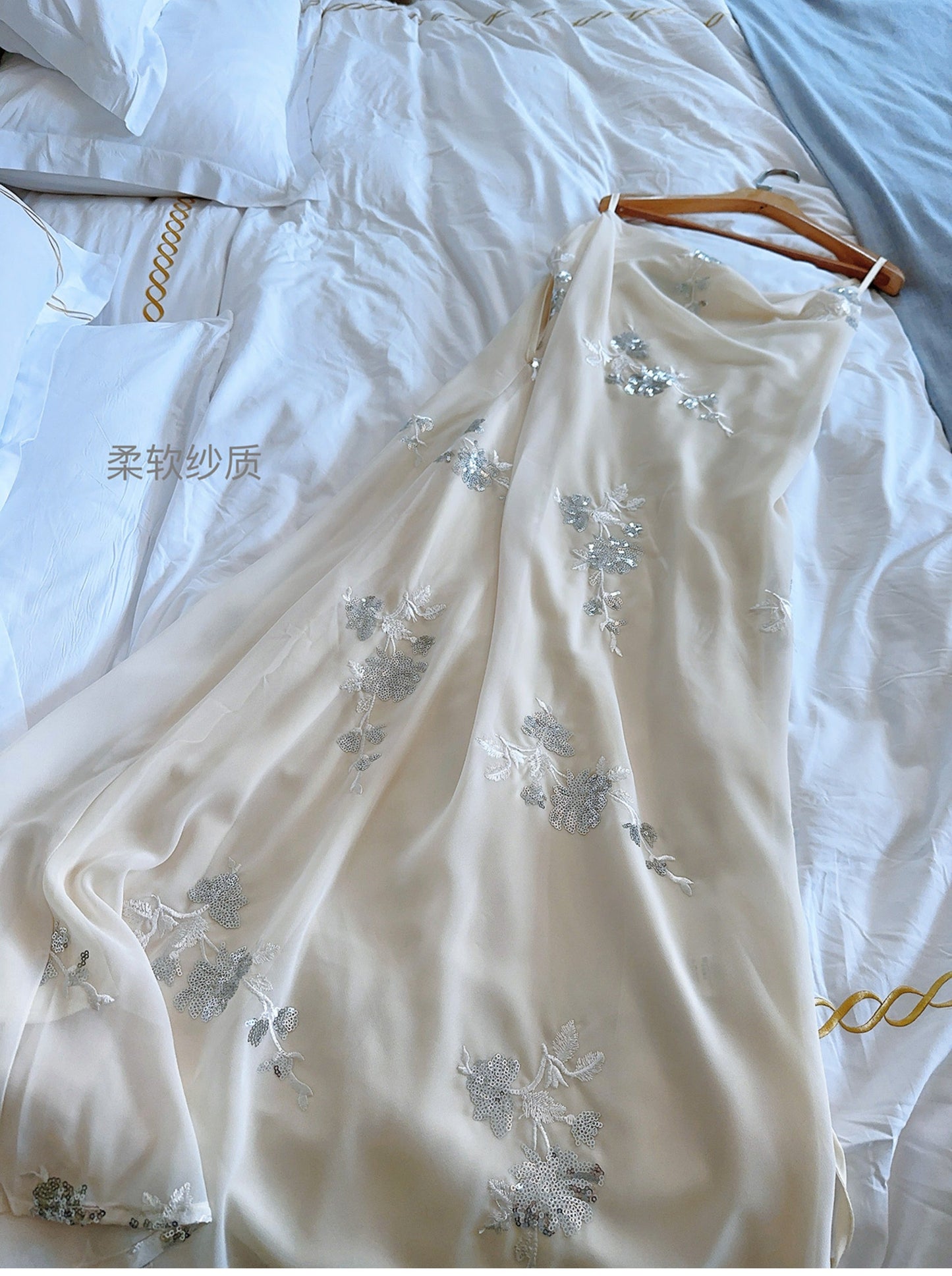 Luxury Embroidered Sequin Slip Dress