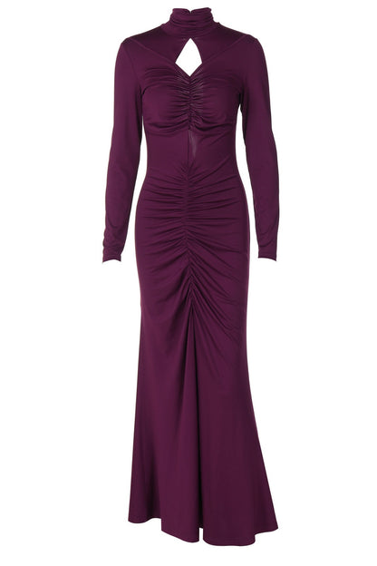 Sabrina Cut Out Ruched Ruffle Maxi Dress