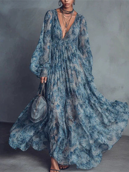 Floral Print Long Dress
