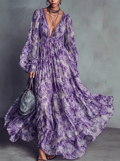 Floral Print Long Dress