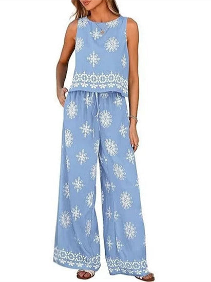 Floral Print Casual Suit