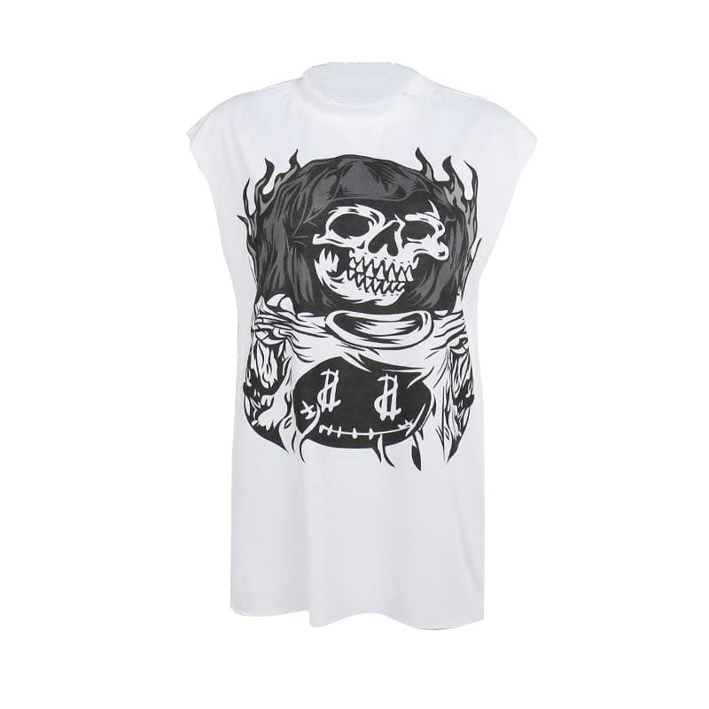 Sleeveless crewneck print top