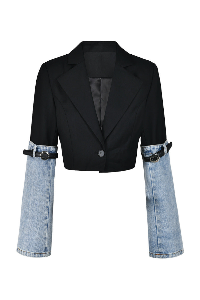 Madilyn Patchwork Denim Blazer