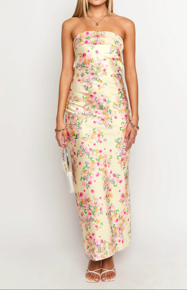 Gabriella Yellow Bloom Maxi Dress