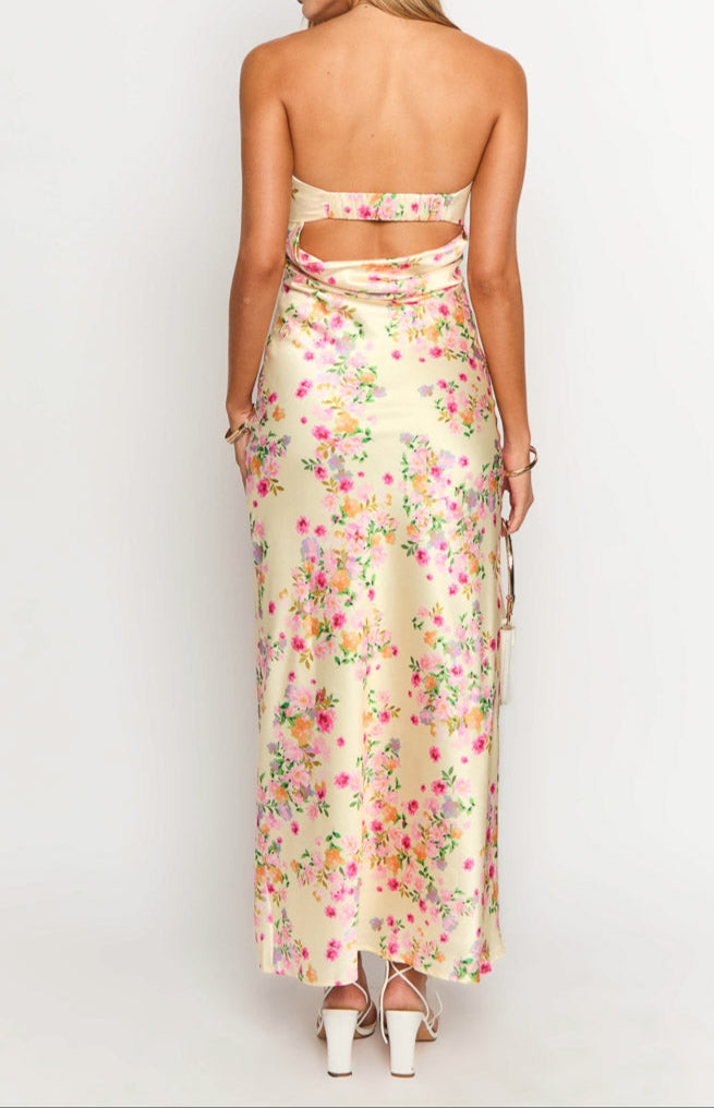 Mariella Yellow Bloom Maxi Dress