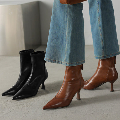 Anna & Rose | Amara | Genuine Leather Heel Boots