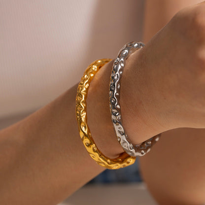 Maisie Hammered Gold Cuff