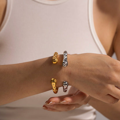 Maisie Hammered Gold Cuff