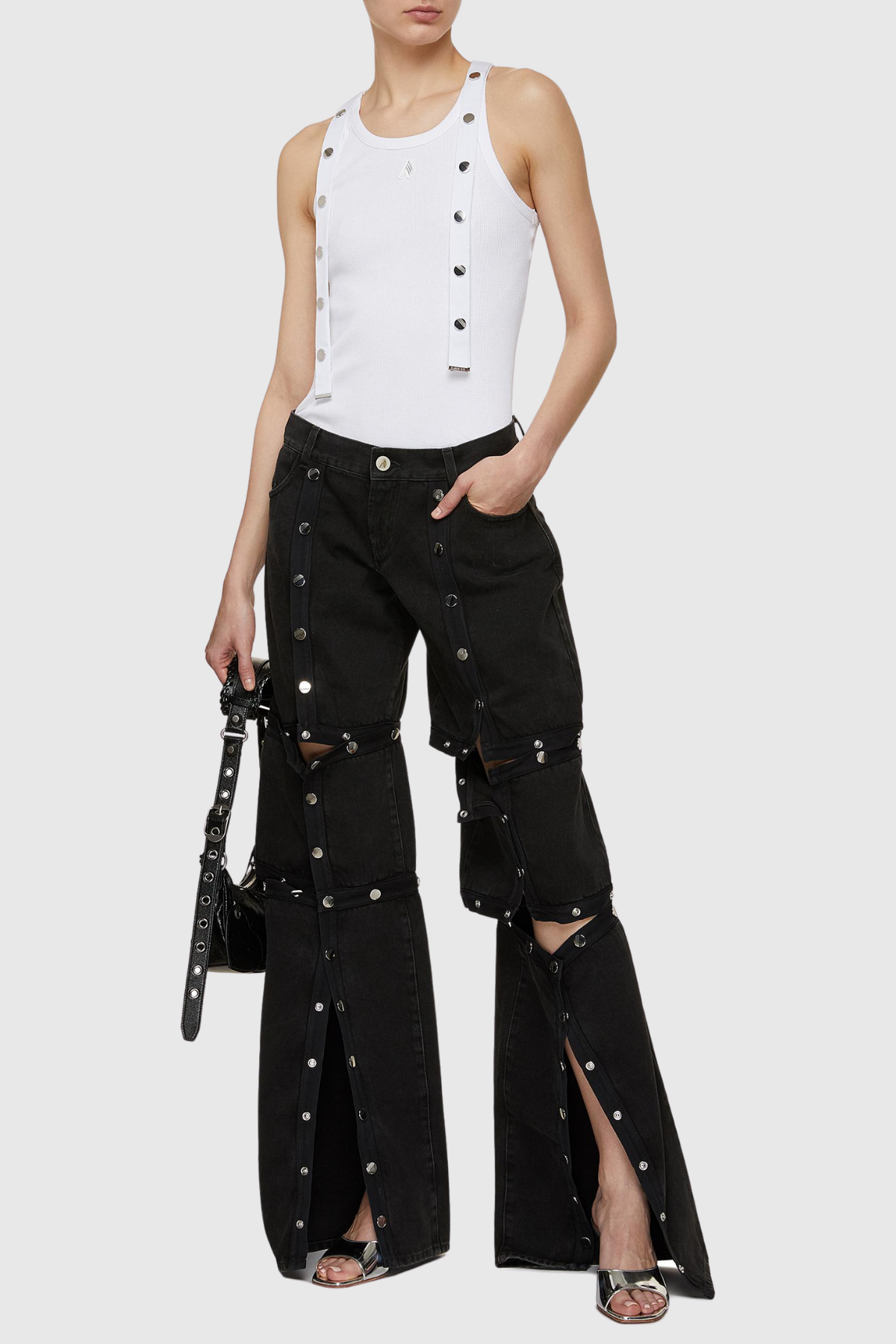 Mara Cutout Button Embellished Jeans