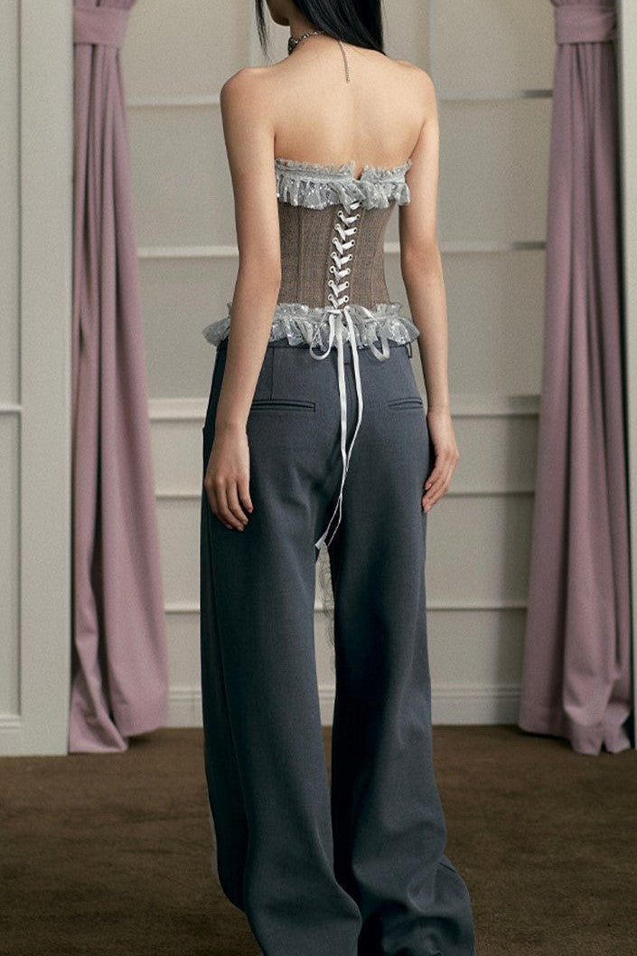 Maria Lace Patchwork Suit Pants