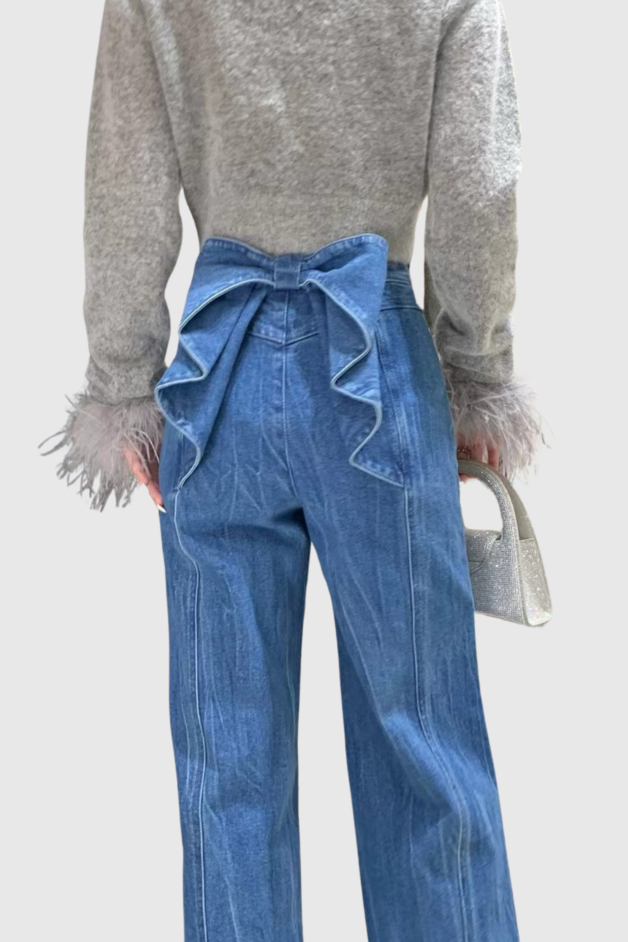 Maroso Back Bowknot Jeans