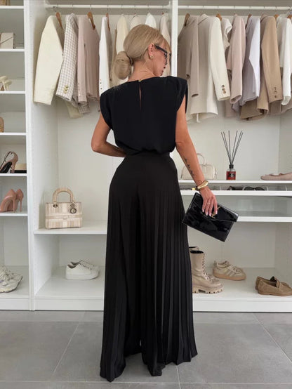 The Daisy Set — Pleated Wide-Leg Trousers & Top