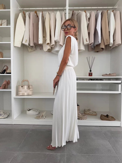 The Daisy Set — Pleated Wide-Leg Trousers & Top