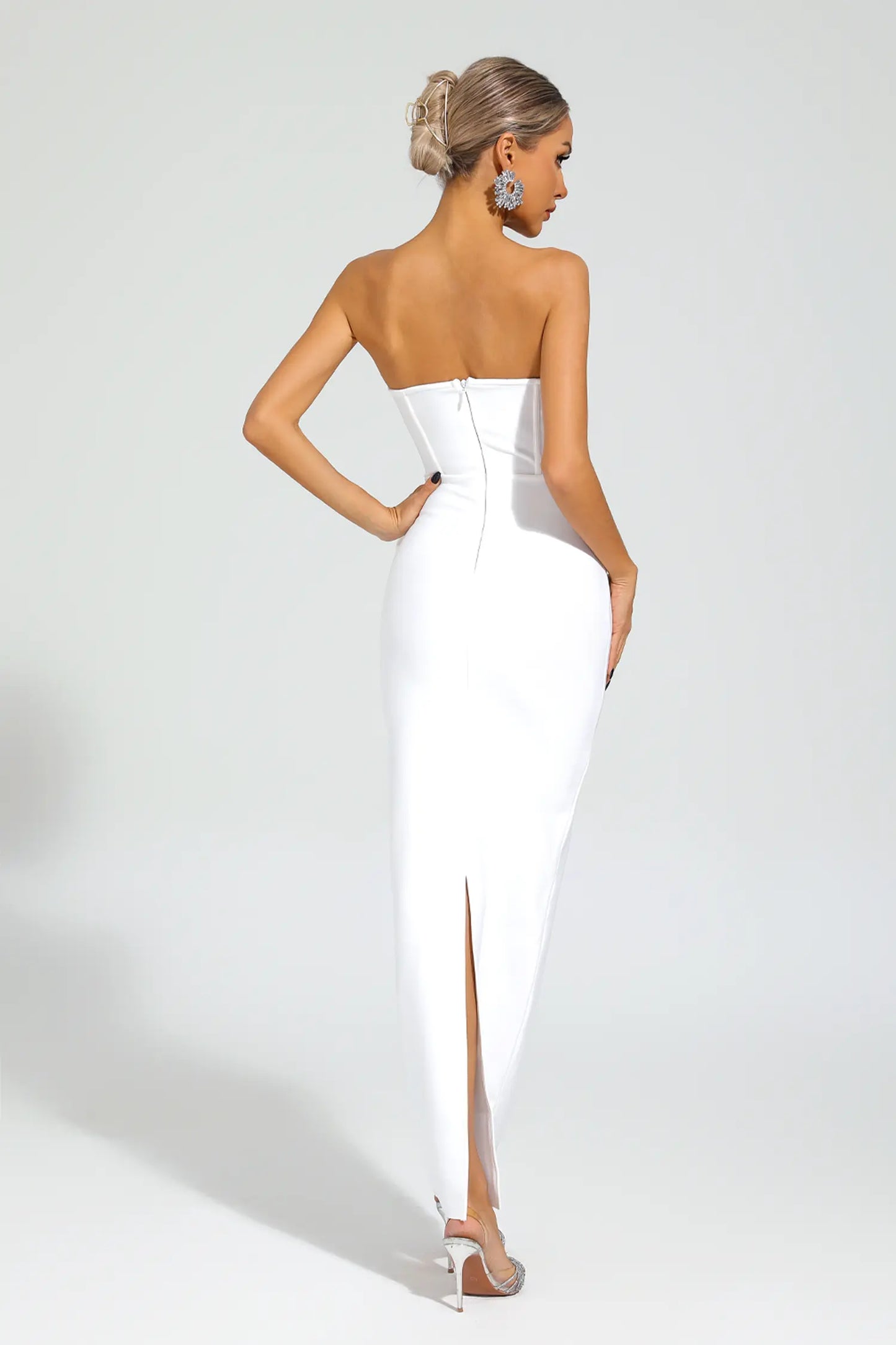 Maureen White Rose Off Shoulder Dress