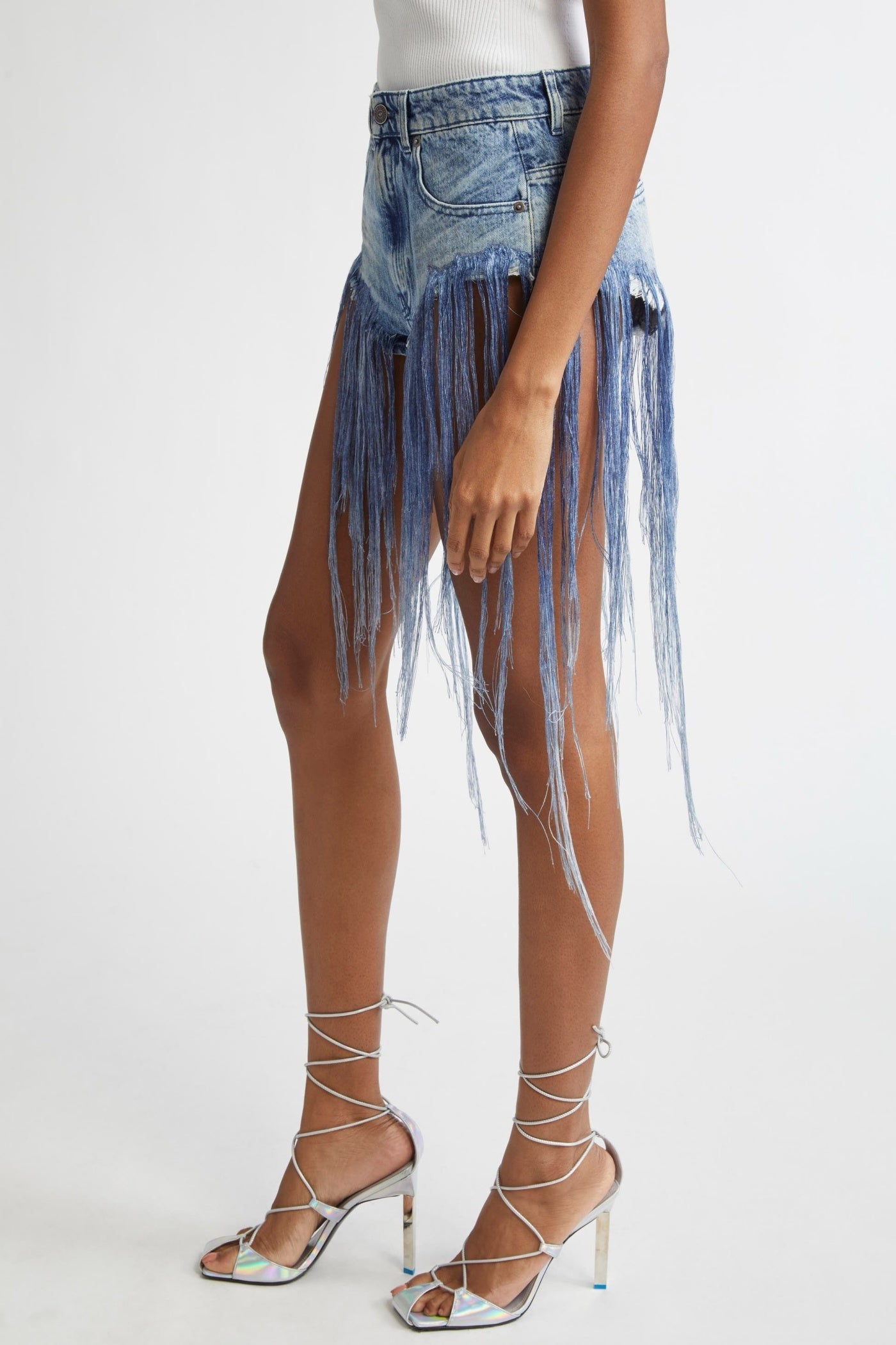 Meisner Fringe Denim Shorts
