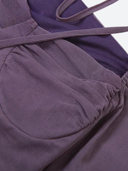 Sweetheart Neck Long Sleeve Ruched Sheer Mesh Ruffle Side Maxi Dress