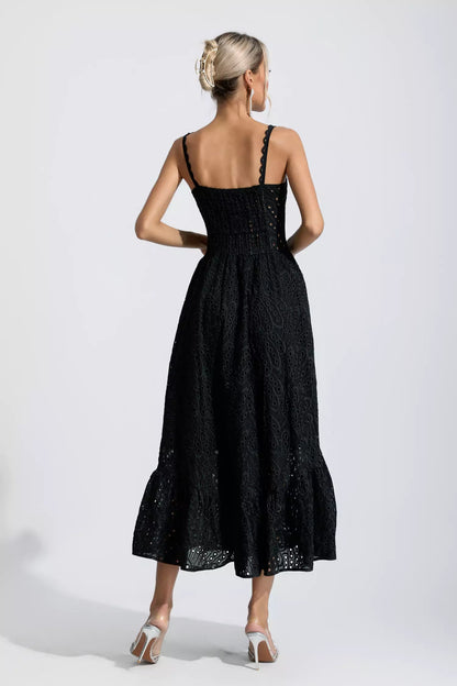 Michelle Black Printed Maxi Dress