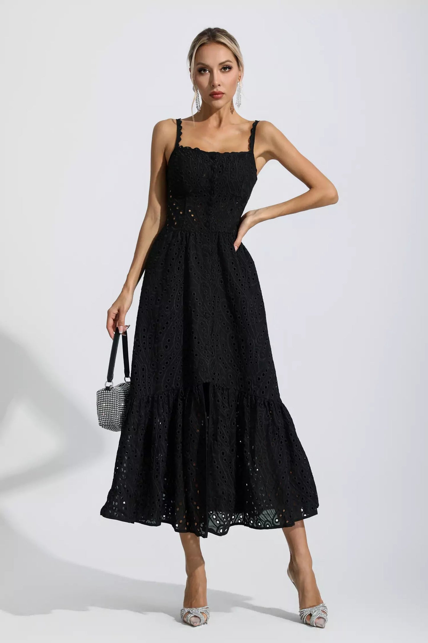 Michelle Black Printed Maxi Dress