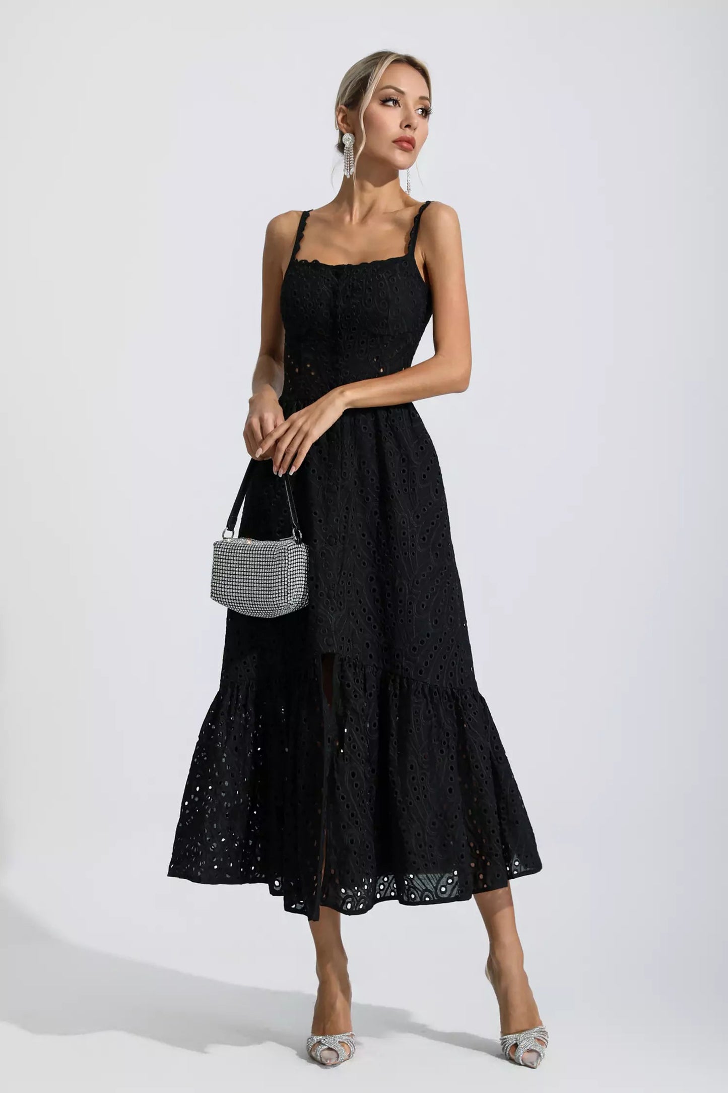 Michelle Black Printed Maxi Dress