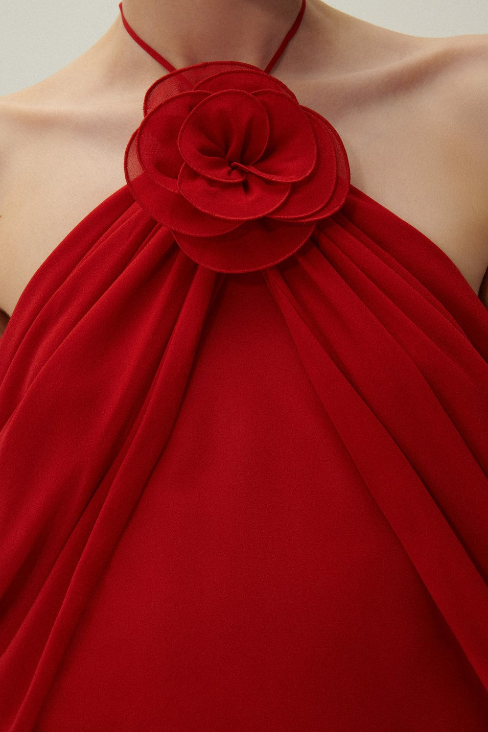 Milan Flower Halter Backless Maxi Dress