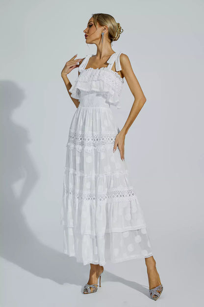 Milena White Cut Out Ruched Dress