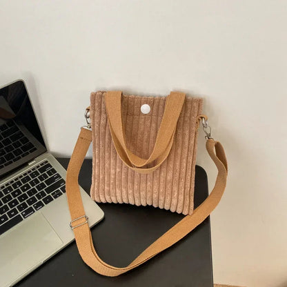 Mini Corduroy Zipper Shoulder Bag Spring Handbag