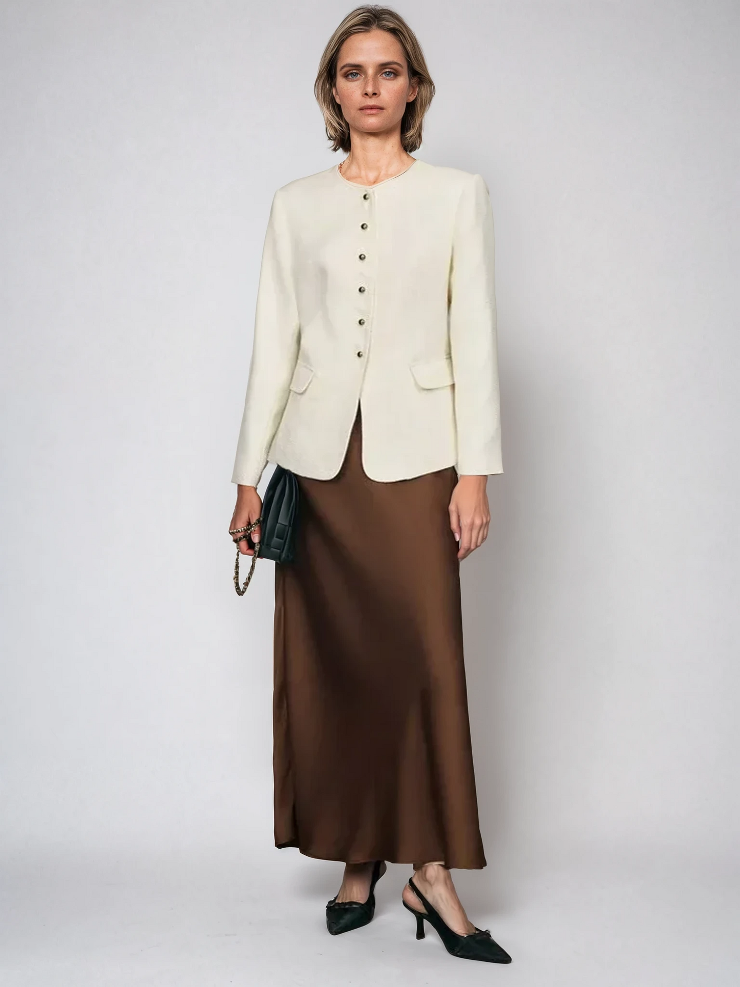 Minimalist Satin Slip Skirt