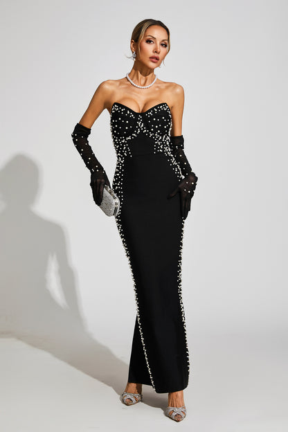 Minnie Black Off Shoulder Bandage Dress