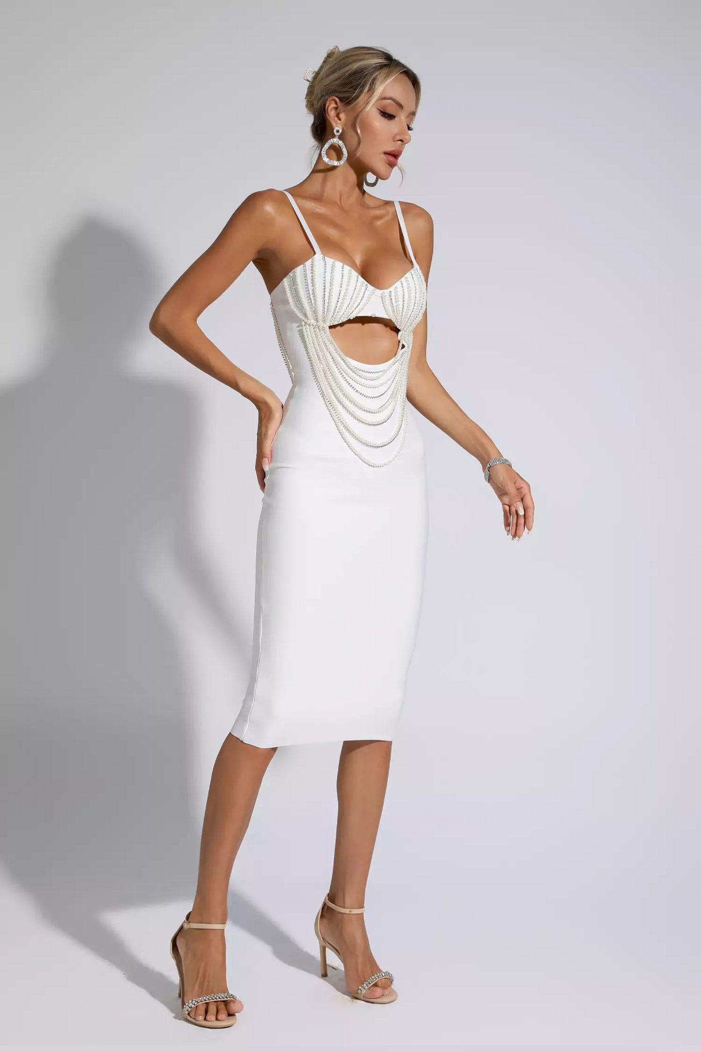 Miracle White Pearl Embellished Dress